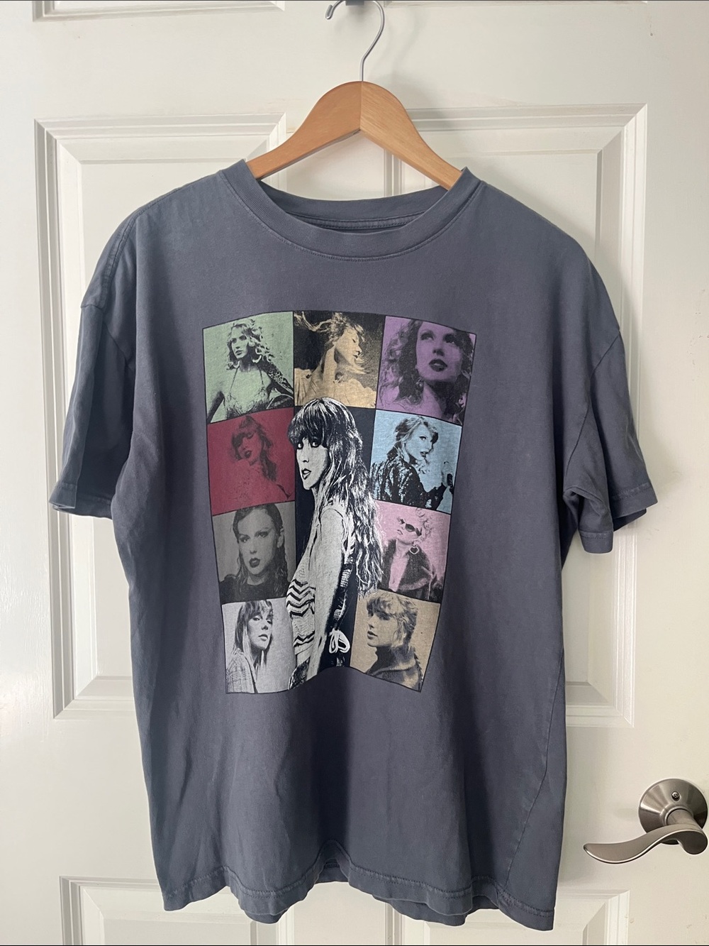 Taylor Swift The Eras Tour 2023 Graphic Tee blue gray color large